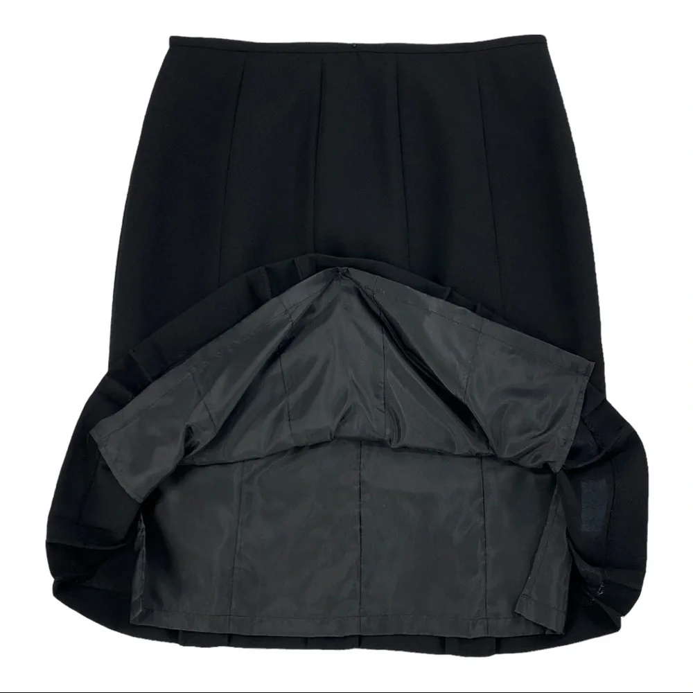 Jones Studio Separates Box Pleat Hem Black Skirt Size 10